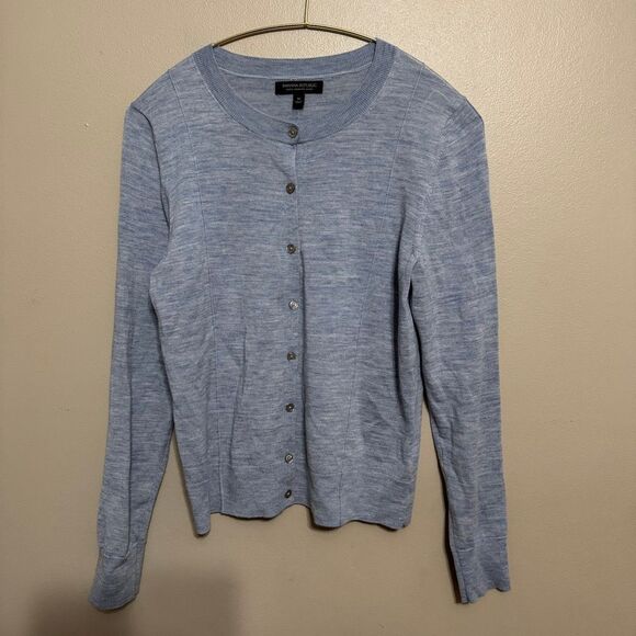 Banana Republic light blue 100% merino wool cardigan size medium - Picture 1 of 6